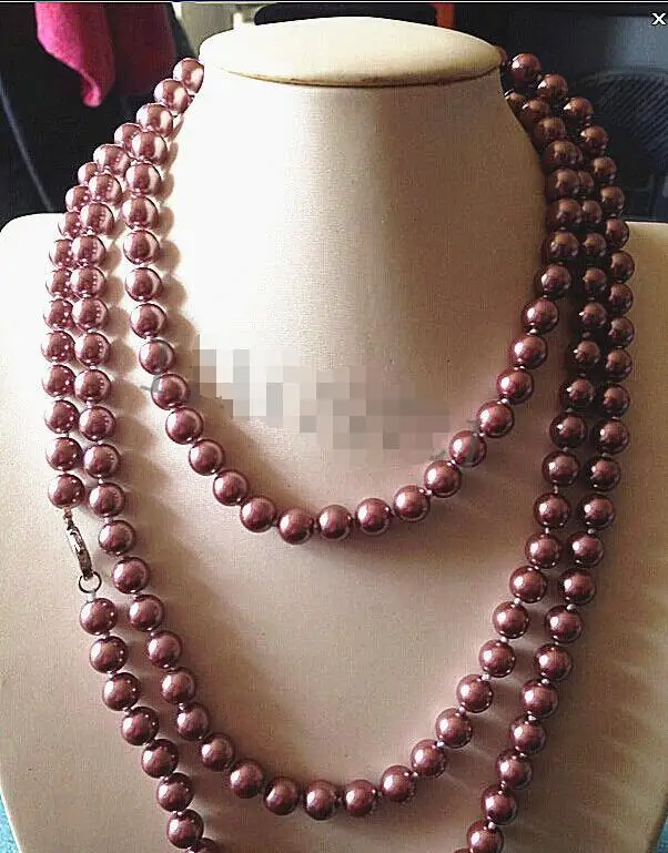 

FREE SHIPPING HOT sell new Style >>>> 8mm AAA champagne South Sea Shell Pearl Necklace 48