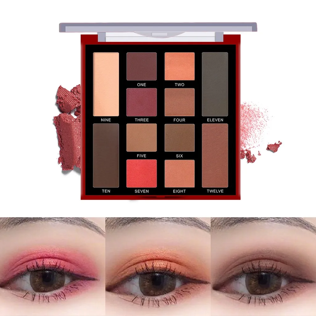 

Delicate Shining Beauty Makeup Non-smudge Eyeshadow 12Color Eyeshadow Plate gliter eyeshadow 5.13