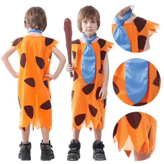 Детский костюм на Хэллоуин Fred Flintstone детское платье гвоздики в стиле пещеры