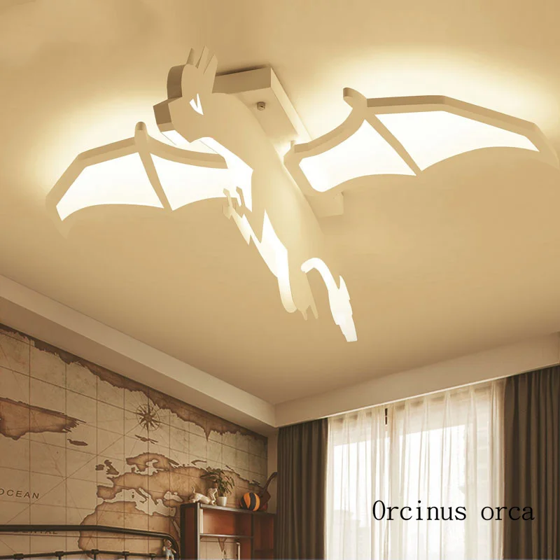 

Cartoon creative dragon ceiling lamp boy bedroom children's room lamp modern minimalist LED dragons dinosaur ceiling lamps