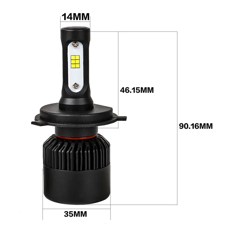 CN360 S2 N2 2 шт. H4 H7 H11 9006 9005 светодиодный CSP чип авто фары 8000LM 6000K лампы авто фары 12 в 36 Вт турбо вентилятор