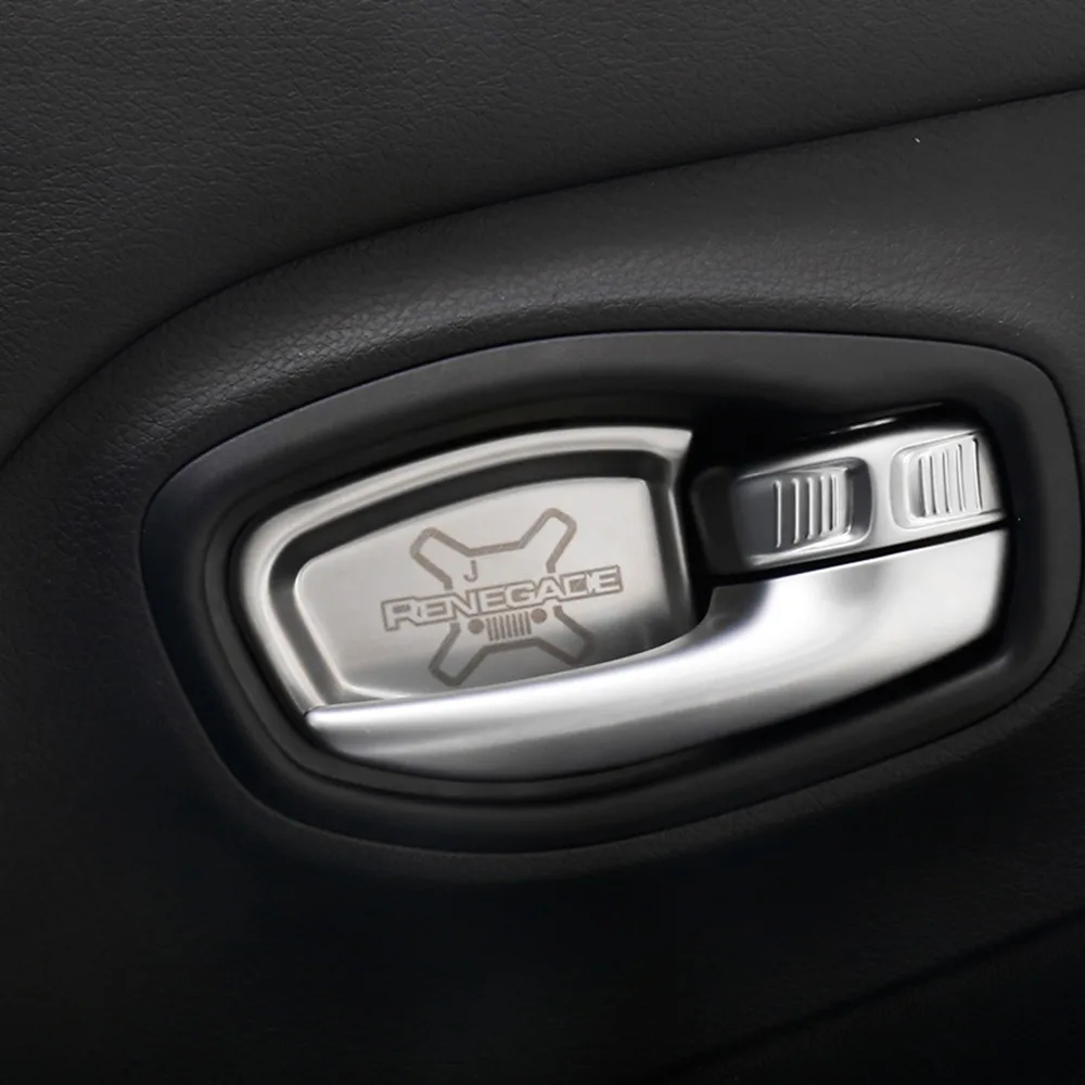 

4PCS INTERIOR DOOR HANDLE BOWL PADS COVER MOLDING GARNISH FOR JEEP RENEGADE 2016 2017 2018 ACCESSORIES CAR-STYLING