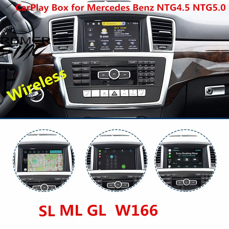 Aftermarket Беспроводной CarPlay Smart Box для Mercedes Benz W176 W246 W205 W207 W216 W212 W218 NTG4.5 NTG5.0