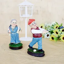 Частный настраиваемый свекру свекрови Гольф цифры смолы ручная отделка свадебный подарок