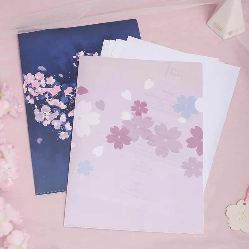 

Folder Cherry Blossom Series 4 L type A4 Opalescent Frosted Pp File Bags