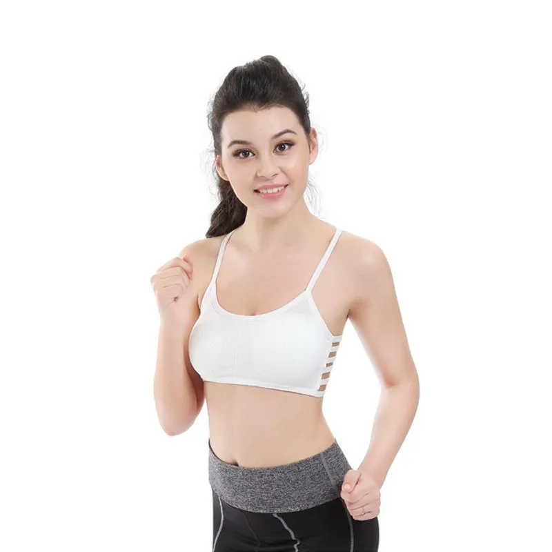 Women Cotton Stretch Athletic Vest Gym Fitness Sports No Rims 1/4 Cup Padded Colorful Plus Size Outdoor Summer Style Yoga Bra