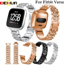Элегантные часы ремешок для Fitbit Versa Smart браслет на запястье Smart Аксессуары Смотреть Band со стразами роскошные Замена