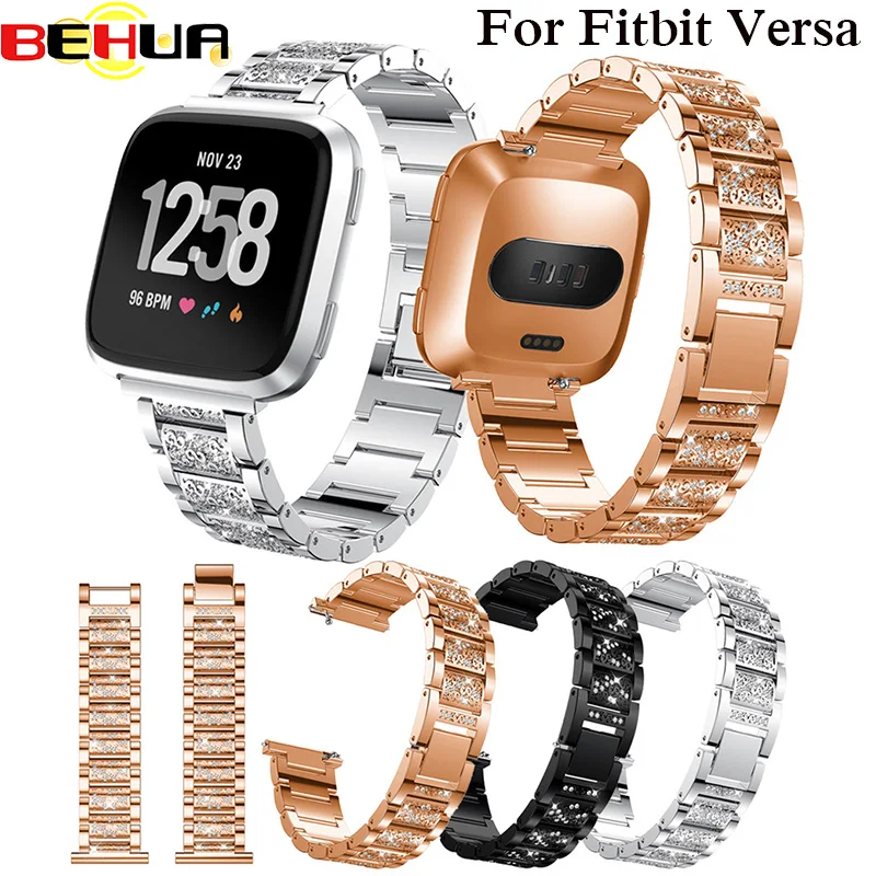 

Elegant Watch Strap For Fitbit Versa Smart Bracelet Wrist Band Smart Accessories Watch Band With Rhinestone Luxury Replacement