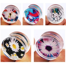 TIANCIFBYJS 2 шт. акриловые УФ ушные измерители растягивание плоти туннели пробки расширитель пирсинг ювелирные изделия хряща серьги на Козелок