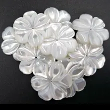 10 шт. Модные украшения 24 мм красивый белый перламутр Shell Art Flower wommen кулон из бисера MC4815