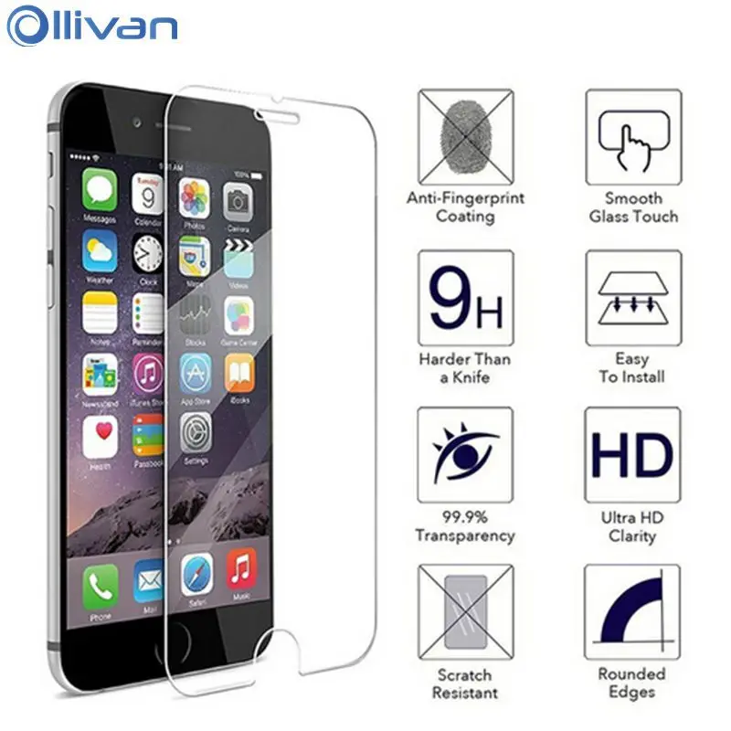 Goede Gehard glas film voor apple iphone 5s 5 se 6 6s 7 plus 9 H 2.5D HD Screen Protector Clear voor glas cover voor iphone 7 spelen