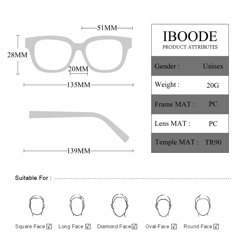 IBOODE, квадратные бескаркасные очки для чтения, для женщин и мужчин, без оправы, для дальнозоркости, очки для женщин и мужчин, для дальнозоркости, оптика, очки