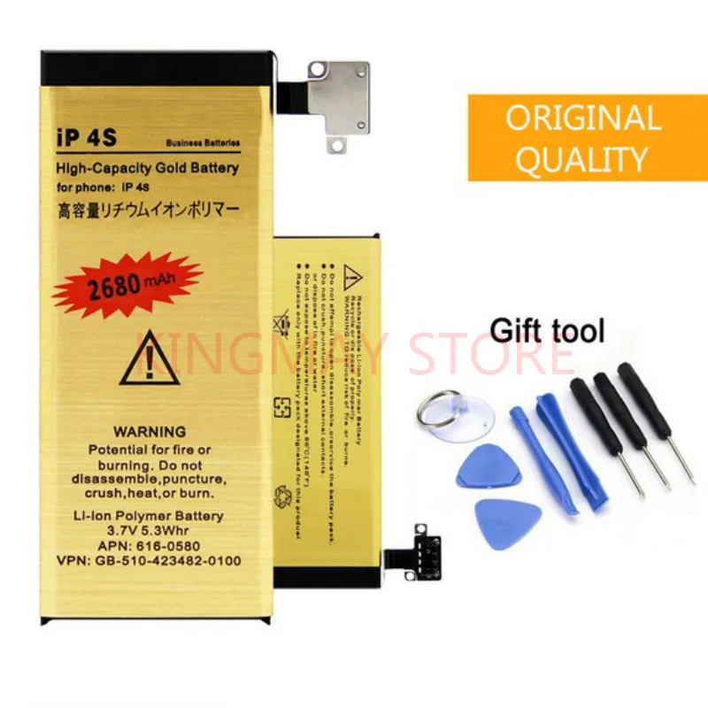 

original quality Zero-cycle high capacity For bateria iphone 4s battery for iphone 4s golden Battery with free tools