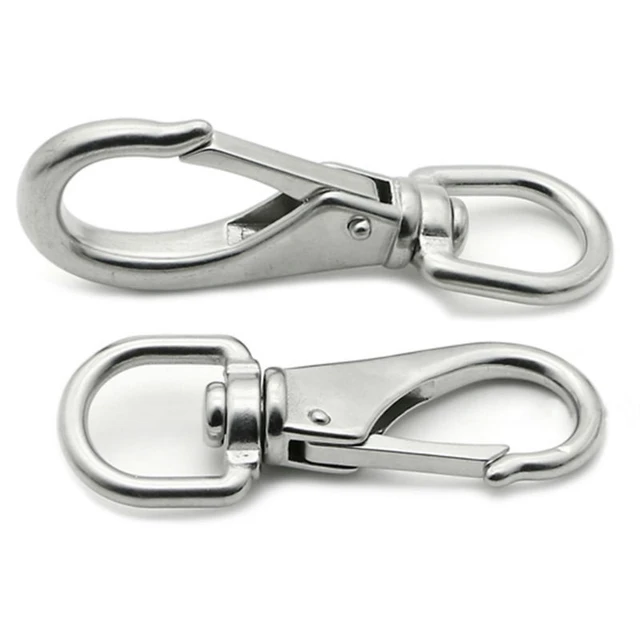 2pcs M4 Multi-purpose Silver Swivel Eye Spring Snap Hook Quick