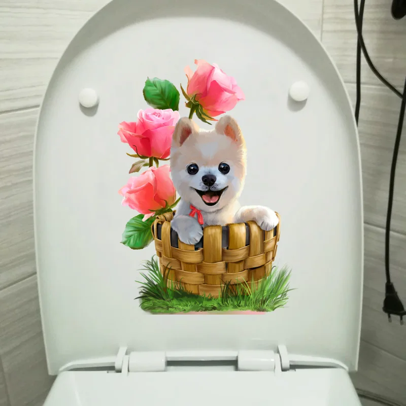 Yoja 17,8*25 см фон для фотосъемок с ручной росписью собаки toiltte украшения Наклейка на стену, для туалета наклейки T1-0333