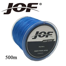JOF 500 м рыболовная леска 4 нити 8 цветов PE большая лошадиная сила плетеная 8 ткет прочная плетеная проволока многонитевая рыболовная леска инструменты