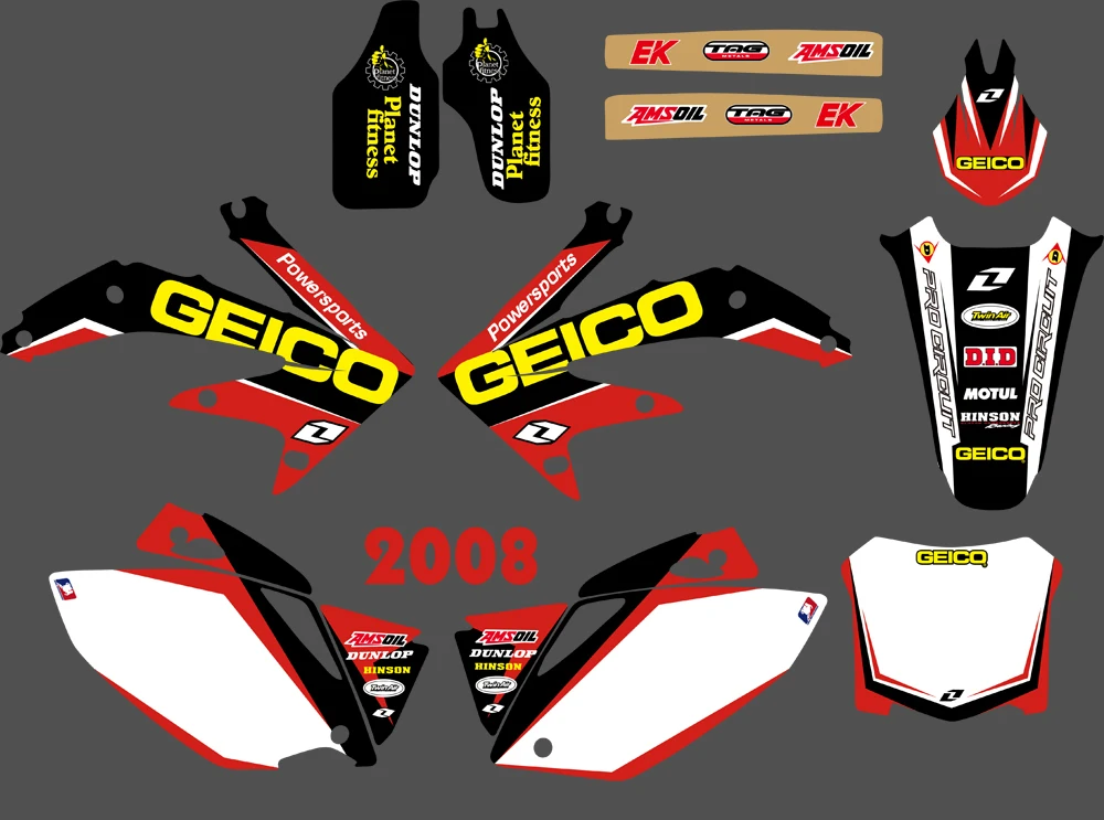 Графические S& Backdrops наклейки для Honda CRF450 CRF450R 2005 2006 2007 2008 CRF 450 450R