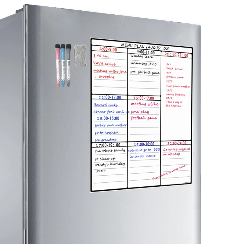 A3 сухая белая доска лист для Кухня холодильник Семья Организатор еды планировщик Memo доска список покупок холодильник белая доска