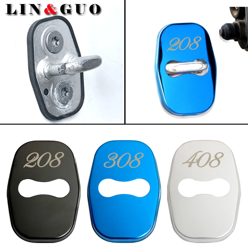 4 шт. накладки на дверные замки для Peugeot 508 2008 3008 408 208 308|Наклейки автомобиль| |
