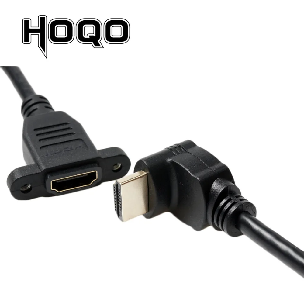 HDMI2.0 4K* 2K короткий вниз вверх угол 90 градусов HDMI мужчин и женщин удлинитель HDMI Панель Крепление с винтовым отверстием для psp HDTV