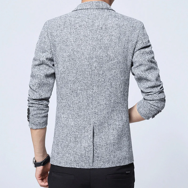 Роскошный пиджак Мужская Повседневная slim fit Мужчины хлопок дышащий мужской
