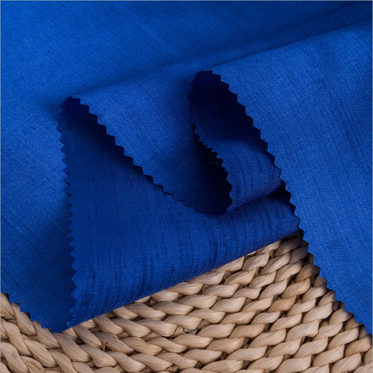 

2018 High Quality 100% Polyester 94 Color Slub Satin Shantung Fabric