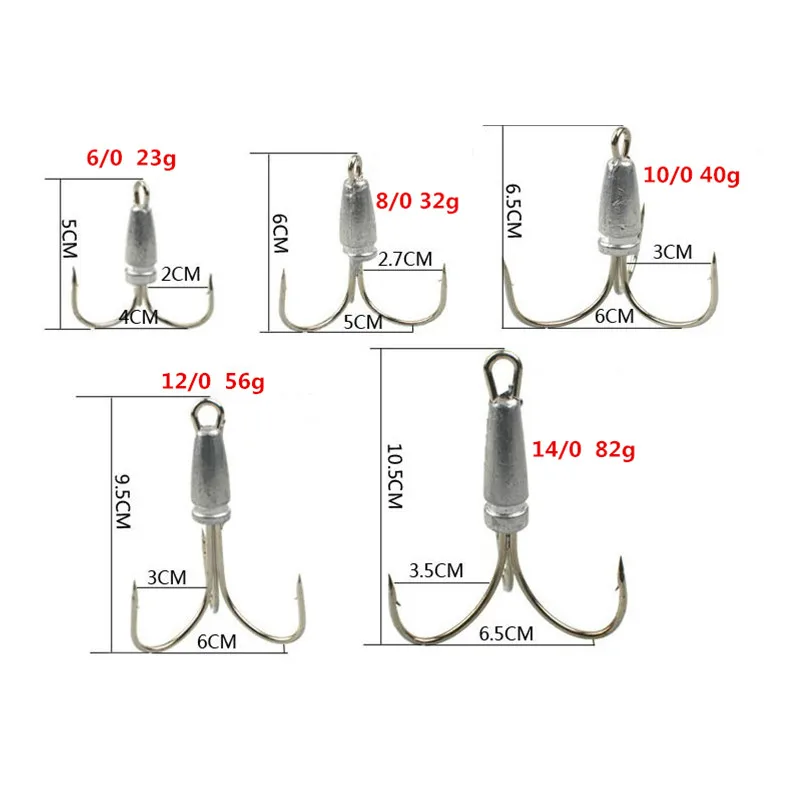 2PCS/5PCS Snagging Hooks Weighted Treble Hooks Heavy Duty Snagging Weighted  Treble Hooks Large Snag Hook Weight Treble Hooks