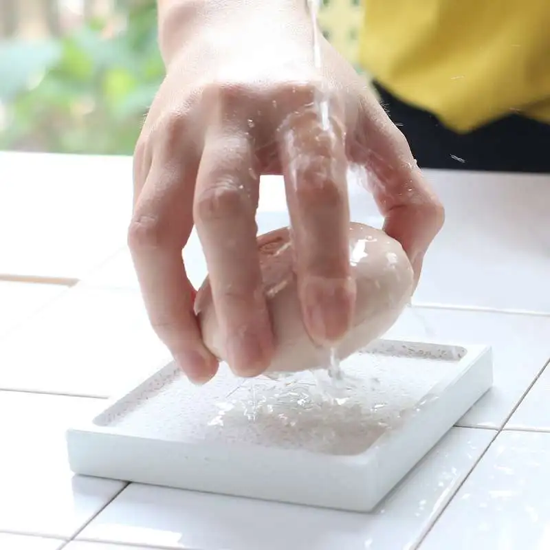 DIY креативные диатомитовые мыльницы прямоугольный круглый держатель для мыла