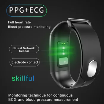 

PPG ECG watch smart fitness tracker bracelet blood oxygen smart wristband waterproof heart rate smartband pk N58 E58 E04 H66 BR4