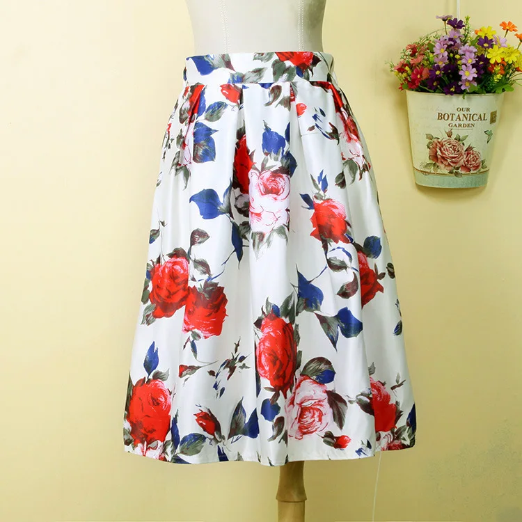 New Arrival Long Skirts Fashion Elegant Empire Waist Flower Printed ...