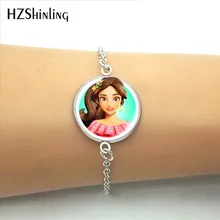 HZShinling Elena of Avalor, стеклянные круглые браслеты для женщин, девушек, искусство, латам, принцесса, Елена, шарм, звено, цепочка, браслет, мини-001