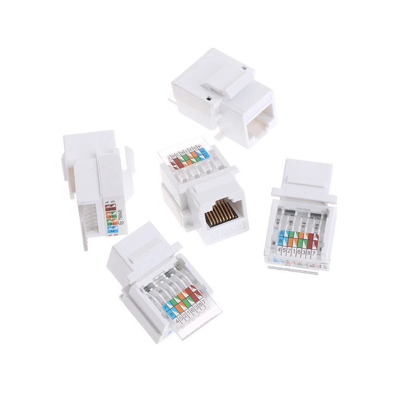 

5Pcs UTP RJ45 CAT5E Module Tool-free Socket Module For Network Integrated Wiring