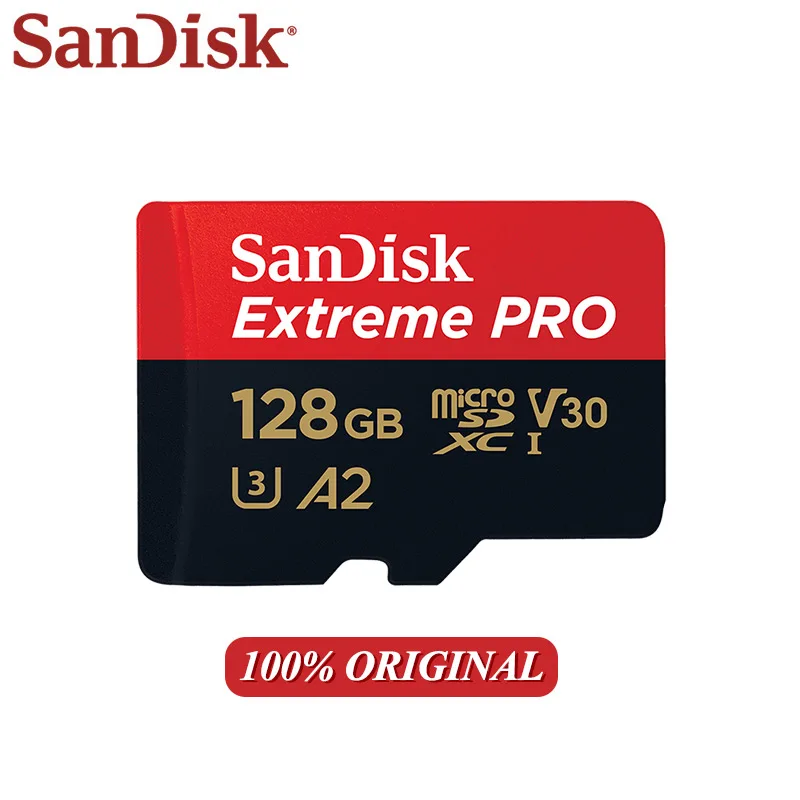 SanDisk A1 32 Гб класс 10 карта памяти Micro SD карта 64 Гб 128 ГБ A2 TF карта U3 флэш-карта с адаптером для телефона Дрон