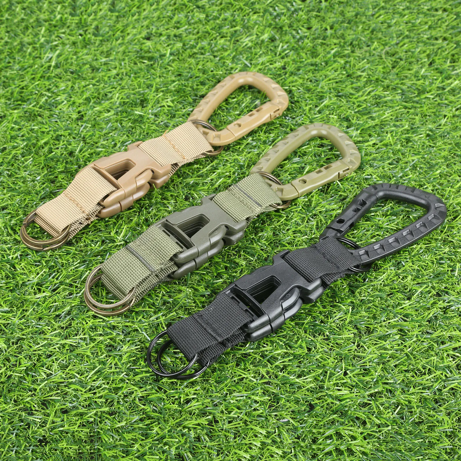 

Tactical Backpack Carabiner Shackle Keychain Buckle Hook Molle Webbing Keychain Strap Belt Clip Military EDC Outdoor Multi Tools