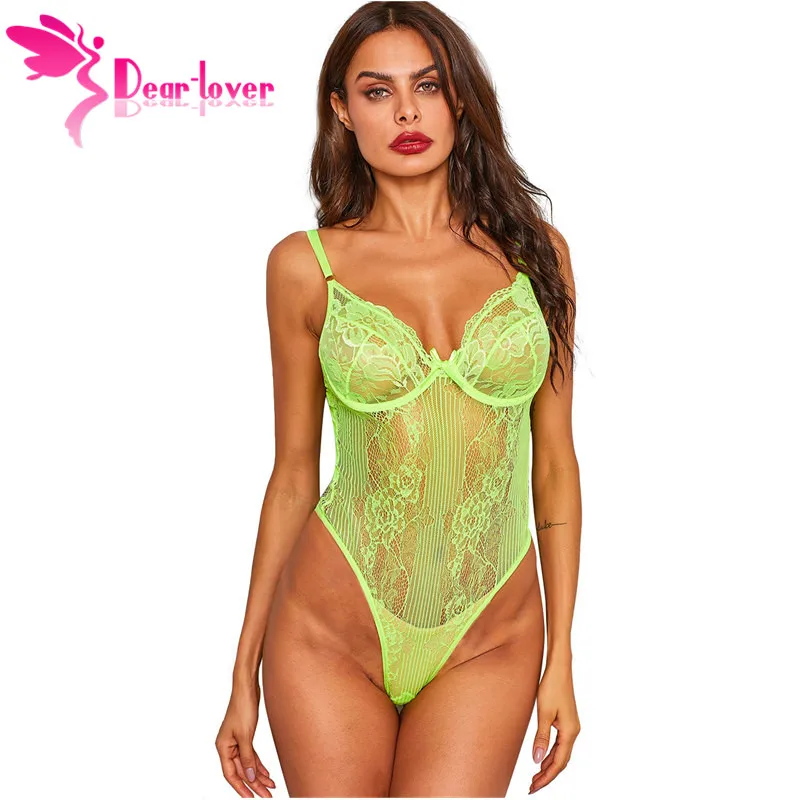 Dear Lover сексуальное женское Кружевное боди с цветочным рисунком без рукавов