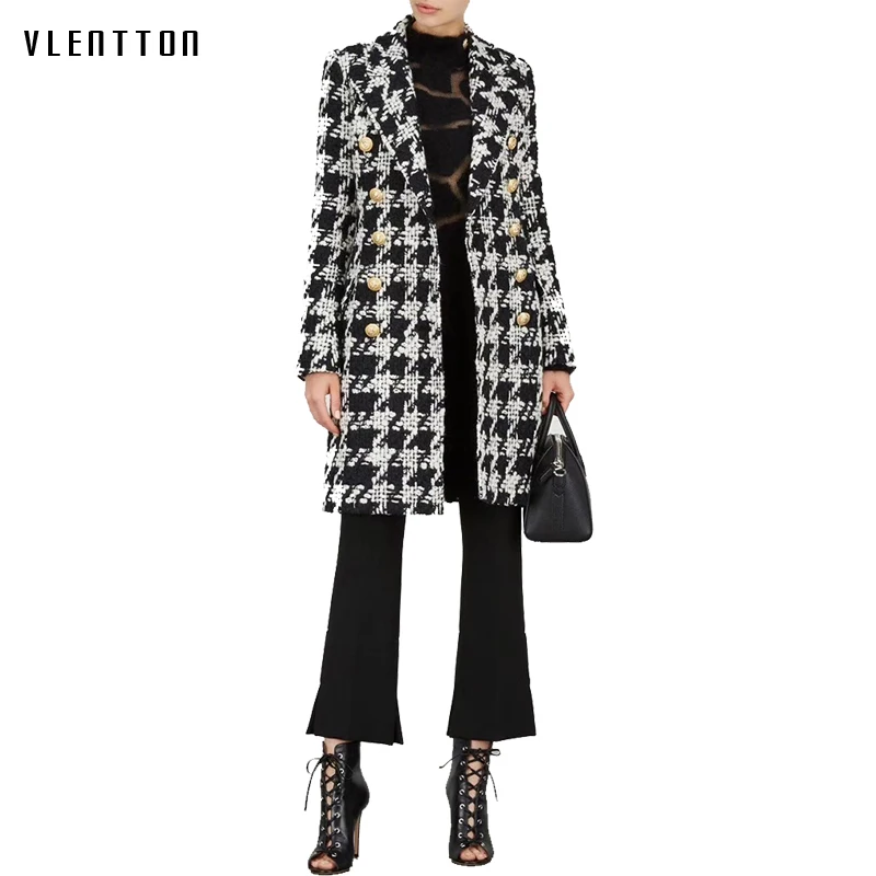 black and white winter coat