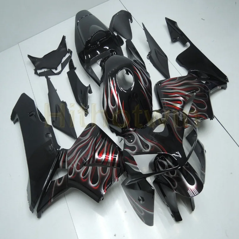 A Заказной мотоцикл Артикул для HONDA CBR600RR 2005-2006 F5 ABS обтекатель двигателя+ Botls+ серебро пламя литья под давлением - Цвет: A