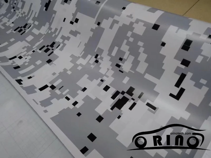 Grey White Digital Camouflage Vinyl Film-3