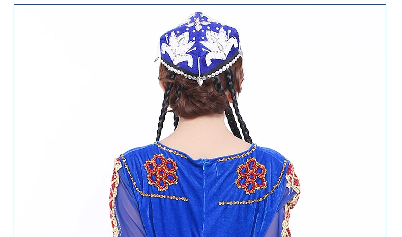Синьцзян танец представление шляпа с косичкой тетрагон Кепка Uygur леди четырехсторонняя мусульманская шляпа страны в Центральной Азии