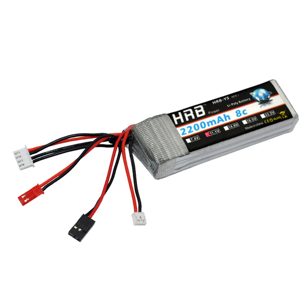 Аккумулятор hrb Lipo 2S 3S 4S 5S 6S 3,7 V 7,4 V 11,1 V 14,8 V 18,5 V 22,2 V 2200mAh 30C для RC FPV вертолета лодки квадрокоптера Trex 450