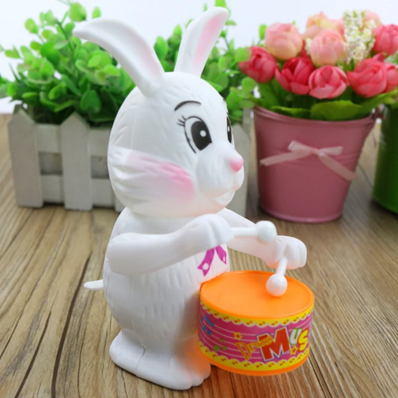 1 шт. Заводной кролик барабанные заводные Развивающие игрушки для детей Детские винтажные игрушки сюрприз подарки на день рождения забавные игры