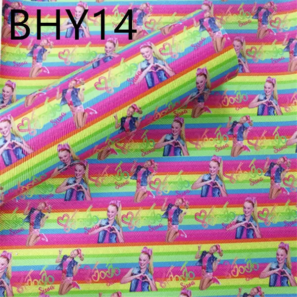 

Free shipping 7.6*12inch cartoon bow girl synthetic leather fabric for DIY accessories BHY14