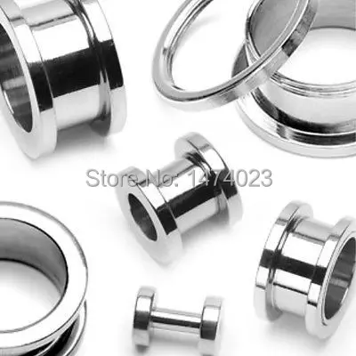 

PAIR Steel Screw Fit Tunnels Ear Plugs Earlets Gauges 6mm-16mm