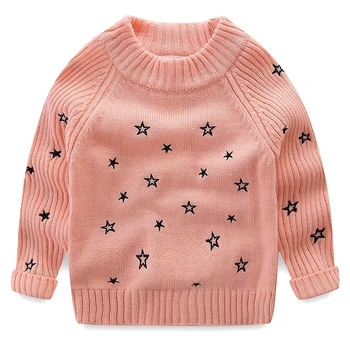 

Mudkingdom Little Girls Sweaters Star Pattern Embroidery Pullover Knited Sweaters