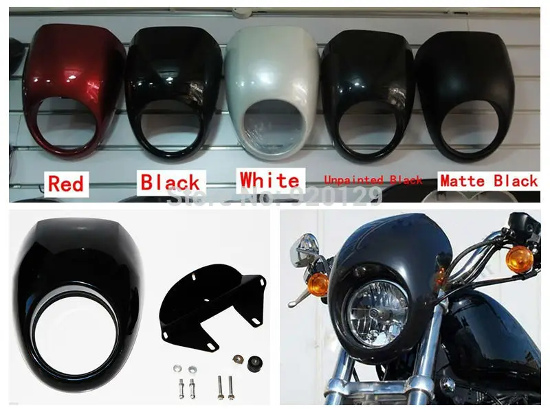 Motorcycle Front Cowl Fork Headlight Fairing Custom Mask