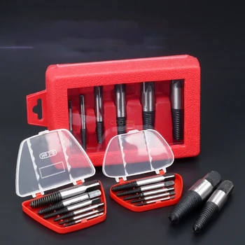 

5/6/8pcs Screw Extractor Broken Damaged Bolt fast Remover Removal Screws Removal Tool Center Drill Bits Guide Set