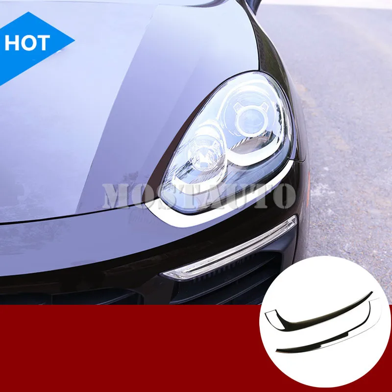 

For Porsche Cayenne Exterior Front Headlight Lamp Eyelid Cover 2015-2017 2pcs