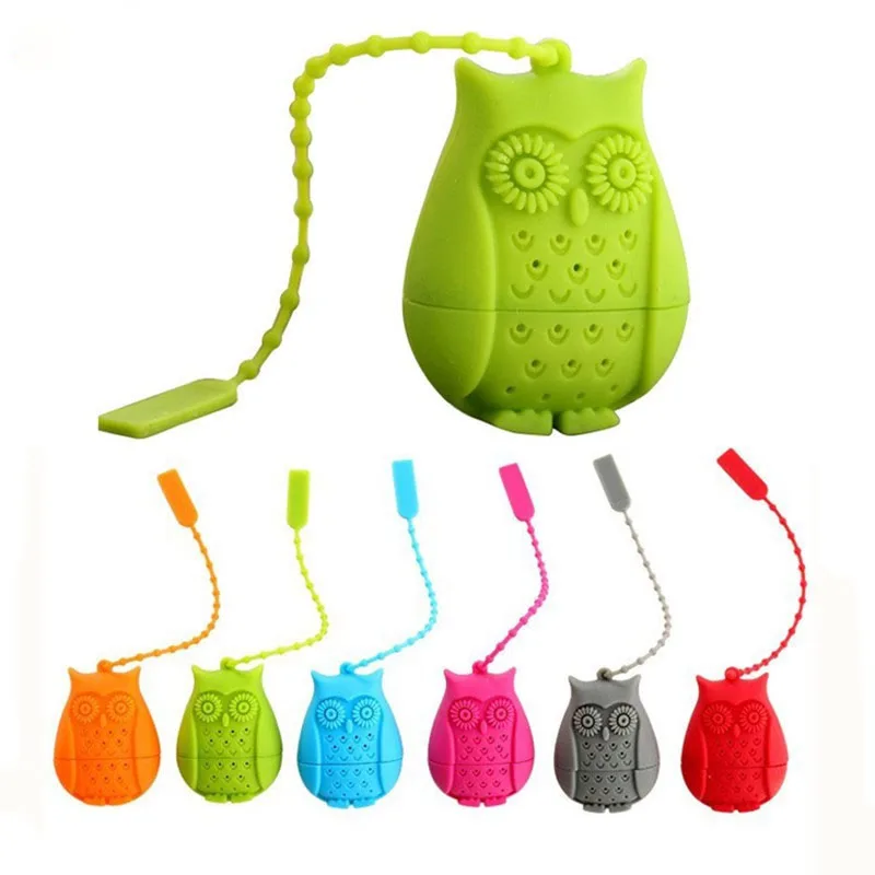 Cute Animal Owl Tea Strainer Loose leaf Silicone Tea Infuser Teabags