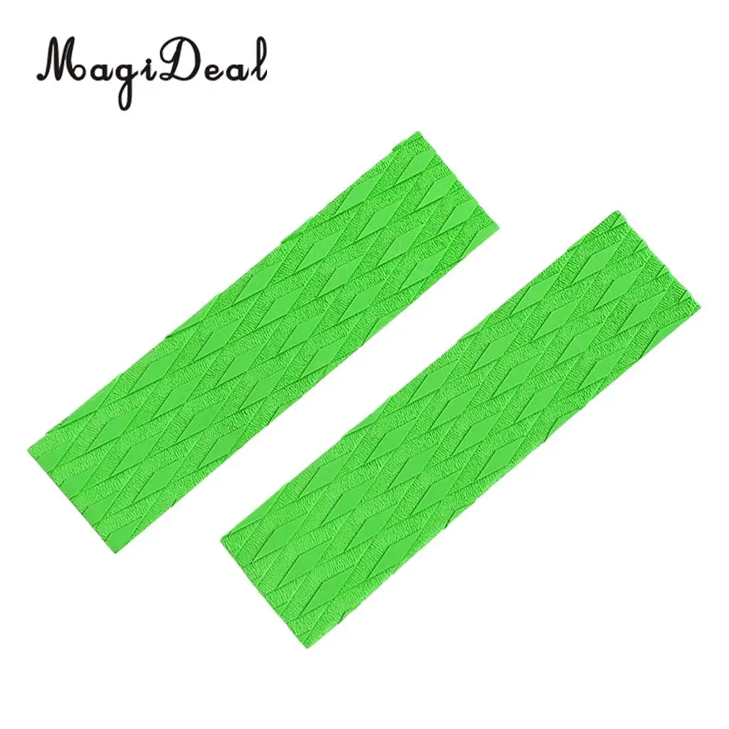 2Pcs EVA Anti-slip 5mm Surfing Traction Pad Bar Grip for Skimboard Longboard SUP Surfboard Bodyboard Shortboard - Fruit Green