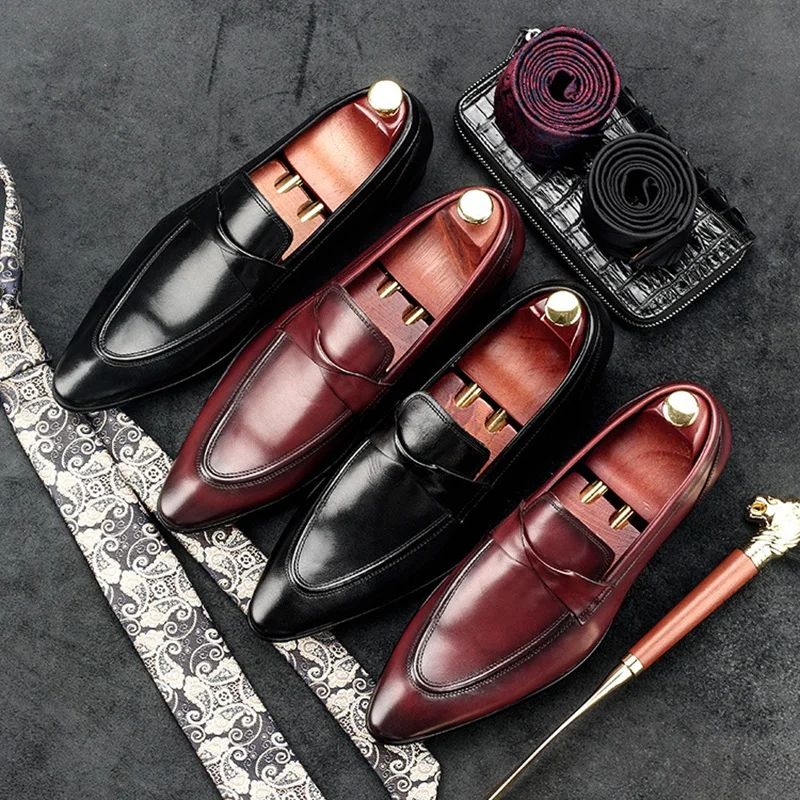 Básico Italiano Homens Crescente Altura Sapatos Casuais Nupcial Festa Apontou Couro Dos Preto Genuíno Homem marrom Gd66 Calçados Toe Designer De rgxqnr